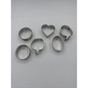 Lot Of Six Vintage Spring Cookie Cutters Eggs, Tulips Heart